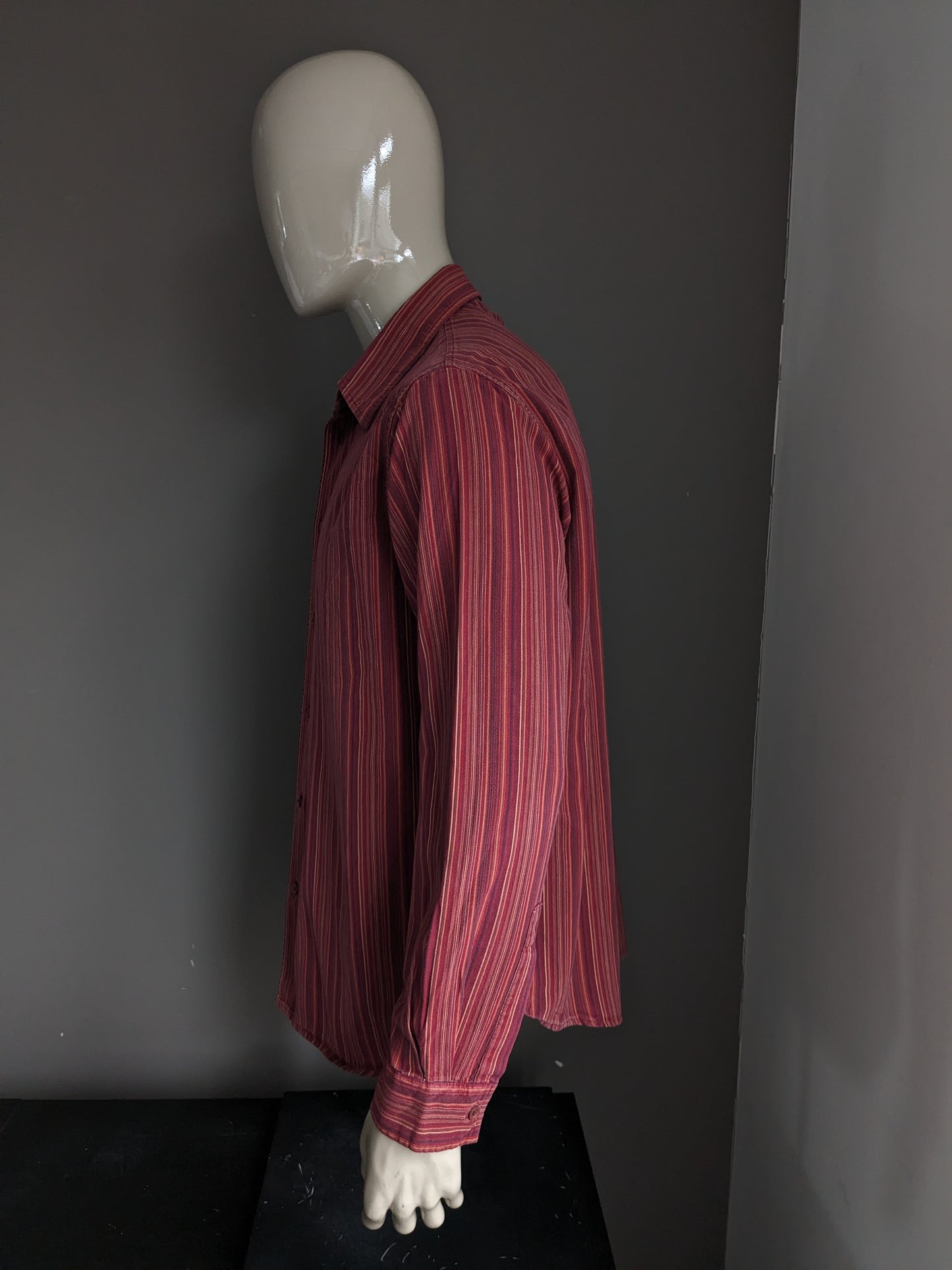Jules shirt. Orange Red striped. Size XXL / 2XL.