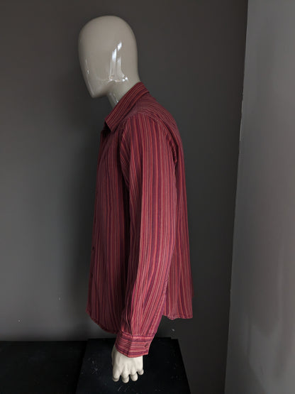 Jules shirt. Orange Red striped. Size XXL / 2XL.