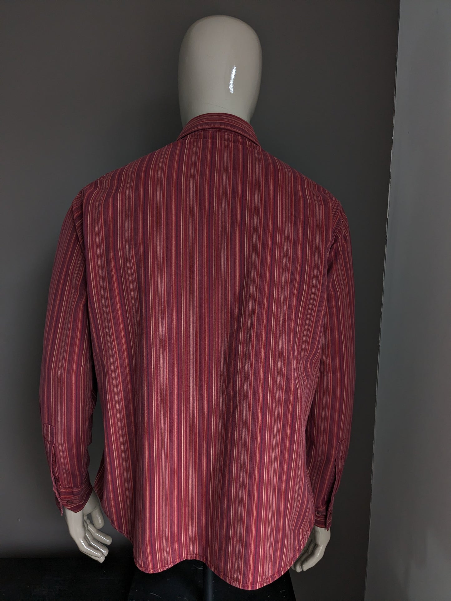 Jules shirt. Orange Red striped. Size XXL / 2XL.