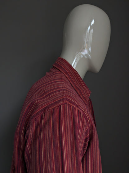 Jules shirt. Orange Red striped. Size XXL / 2XL.