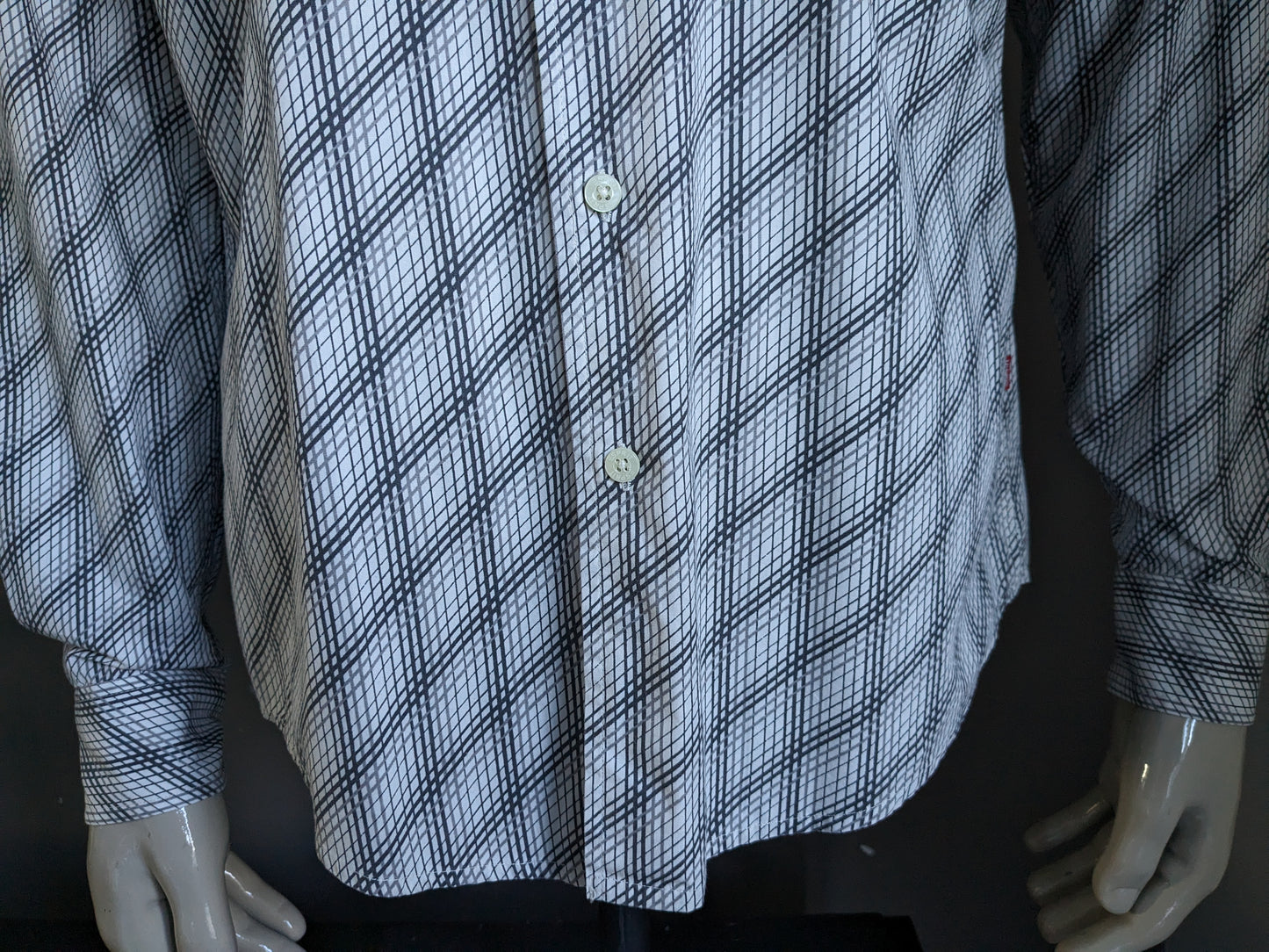 Esprit shirt. Beige gray print. Size L.