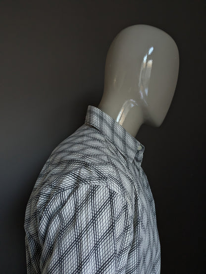 Esprit overhemd. Beige Grijze print. Maat L.