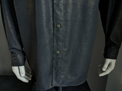 Chemise Shirt.com. Pointillés de couleur or noir. Beaux boutons. Taille XL/XXL-2XL.