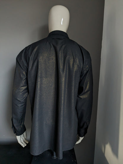 Chemise Shirt.com. Pointillés de couleur or noir. Beaux boutons. Taille XL/XXL-2XL.