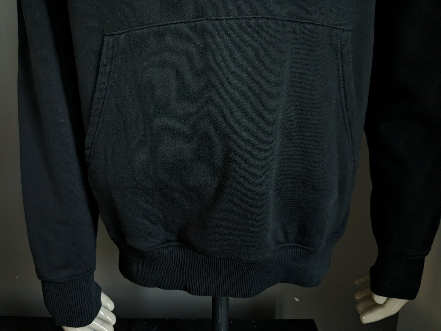 The North Face Hoodie. Black with print. Size L.