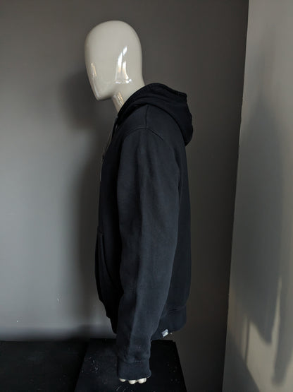 The North Face Hoodie. Black with print. Size L.
