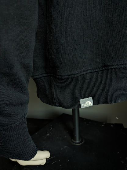 The North Face Hoodie. Black with print. Size L.