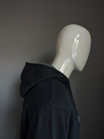 The North Face Hoodie. Black with print. Size L.
