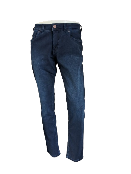Gardeur jeans. Donkerblauw. Maat W34 - L34. Slim fit, low rise stretch.