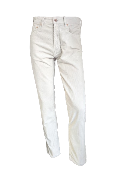 Pantalón canalé. Beige. Tamaño W30 - L32. Ajuste delgado.