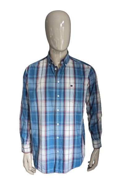 Chemise Bartlett. Carreaux bleu rouge blanc. Taille L.