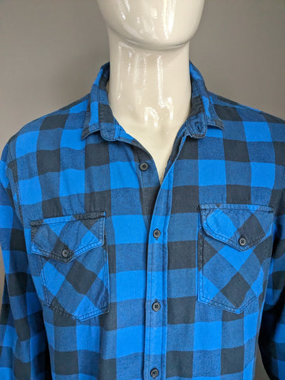 WE Fashion shirt. Blue black checkered. Size XXL / 2XL