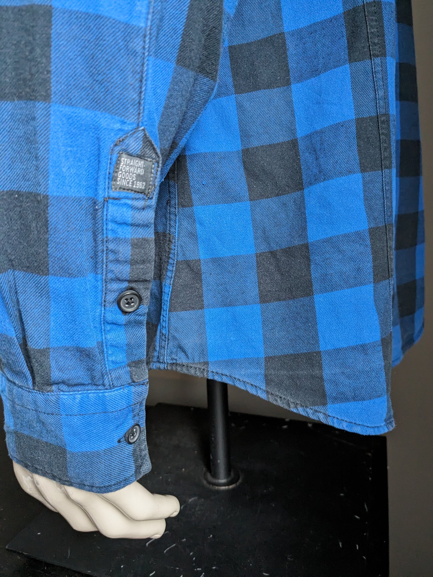 WE Fashion shirt. Blue black checkered. Size XXL / 2XL