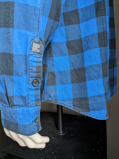 WE Fashion shirt. Blue black checkered. Size XXL / 2XL