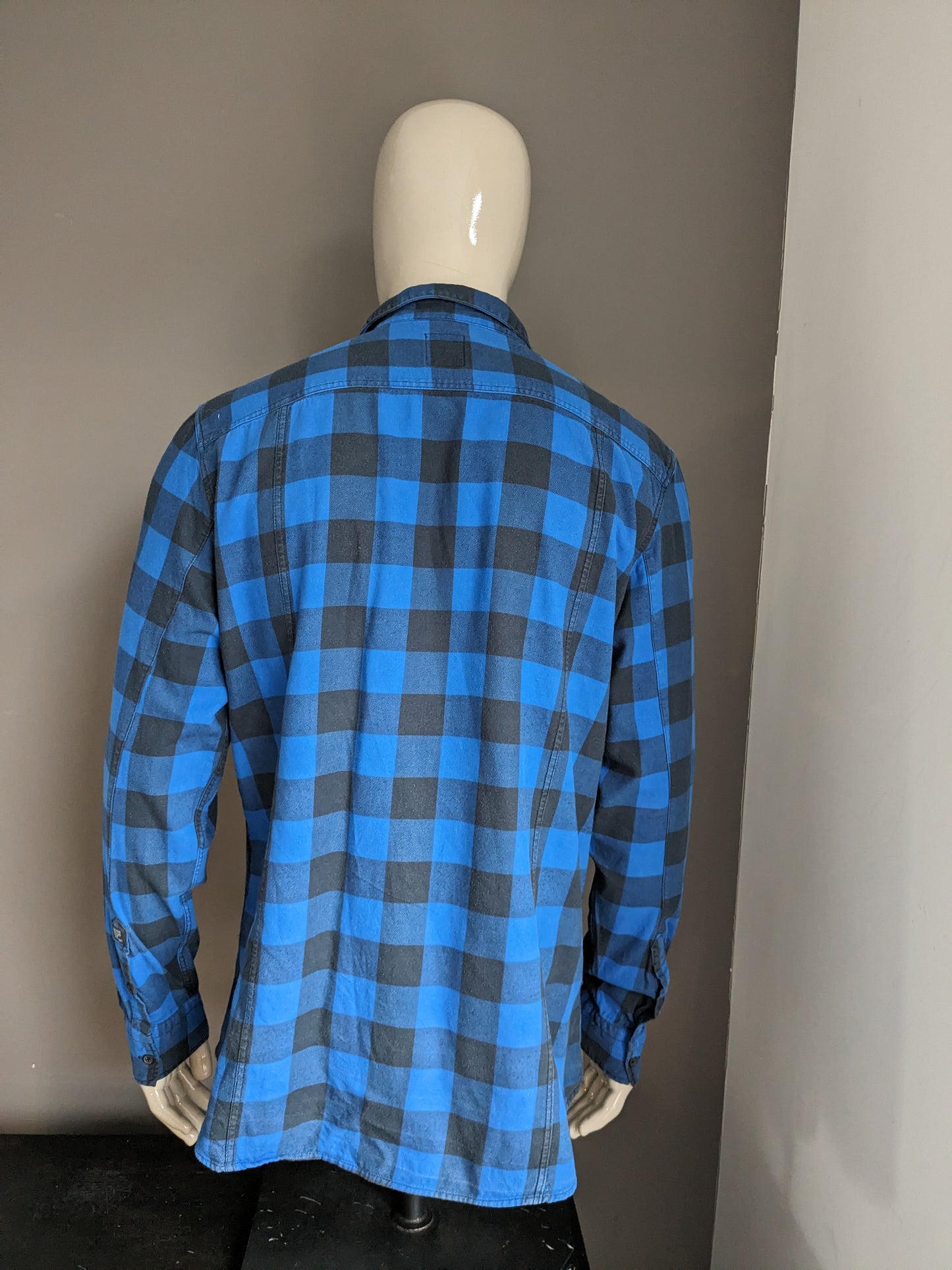WE Fashion shirt. Blue black checkered. Size XXL / 2XL