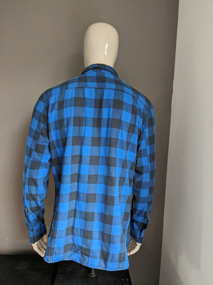 WE Fashion shirt. Blue black checkered. Size XXL / 2XL