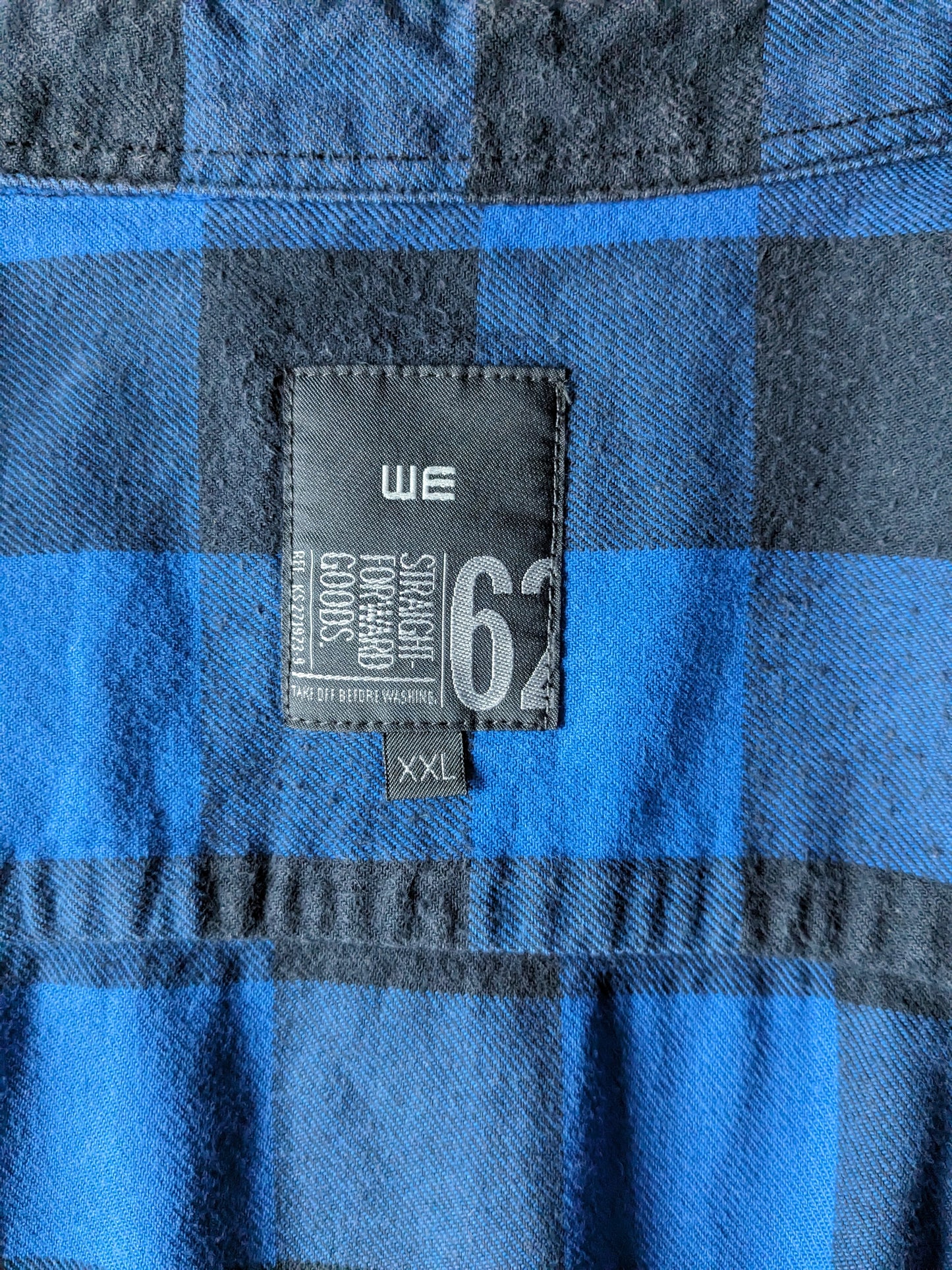 WE Fashion shirt. Blue black checkered. Size XXL / 2XL