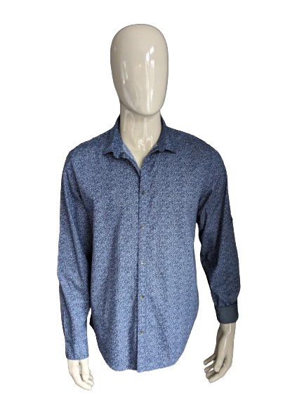 Chemise Calvin Klein. Impression bleue. Taille L.