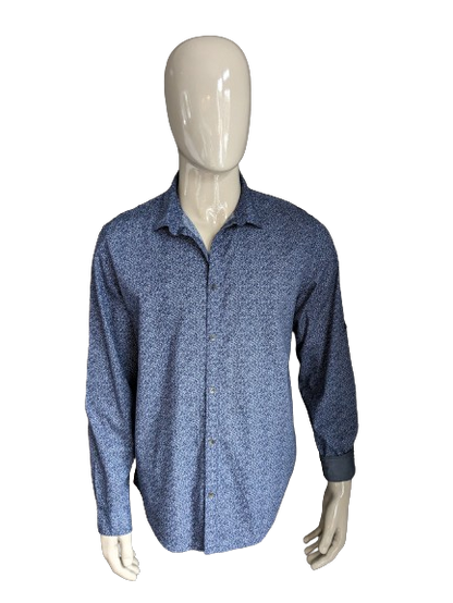 Chemise Calvin Klein. Impression bleue. Taille L.