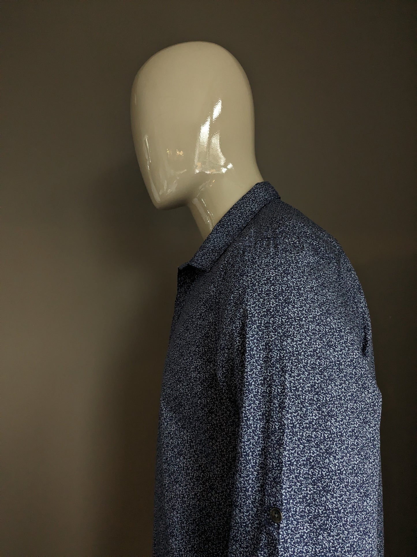 Calvin Klein overhemd. Blauwe print. Maat L.