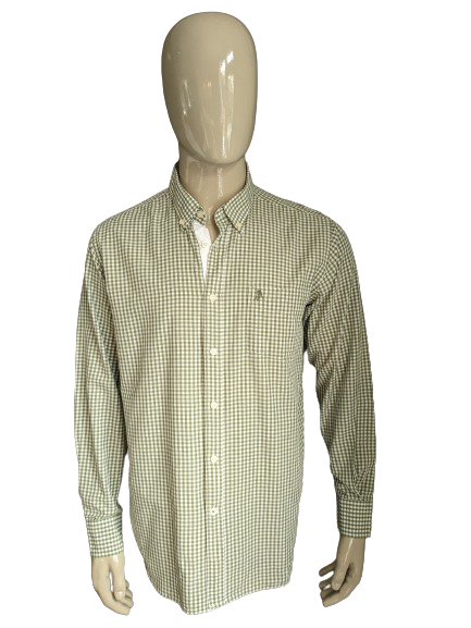 Chemise Cricket & Co. Carreaux verts et blancs. Taille XL.