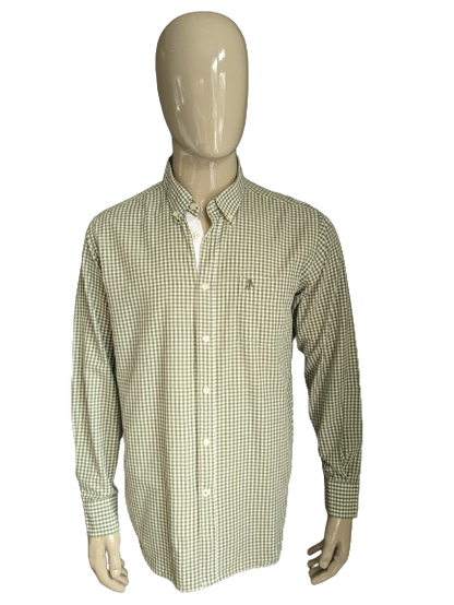 Chemise Cricket & Co. Carreaux verts et blancs. Taille XL.