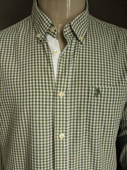 Chemise Cricket & Co. Carreaux verts et blancs. Taille XL.