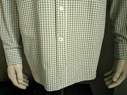Chemise Cricket & Co. Carreaux verts et blancs. Taille XL.