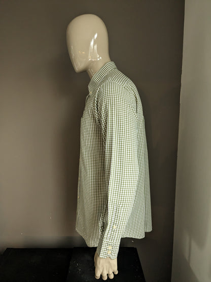 Chemise Cricket & Co. Carreaux verts et blancs. Taille XL.