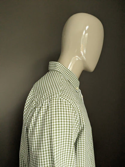 Chemise Cricket & Co. Carreaux verts et blancs. Taille XL.