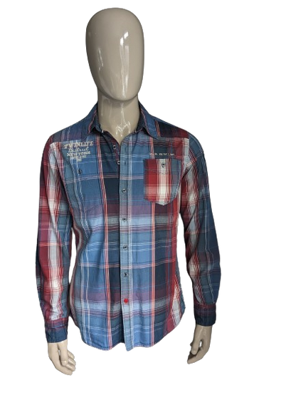 Camisa Twinlife. Azul rojo a cuadros. Talla L.