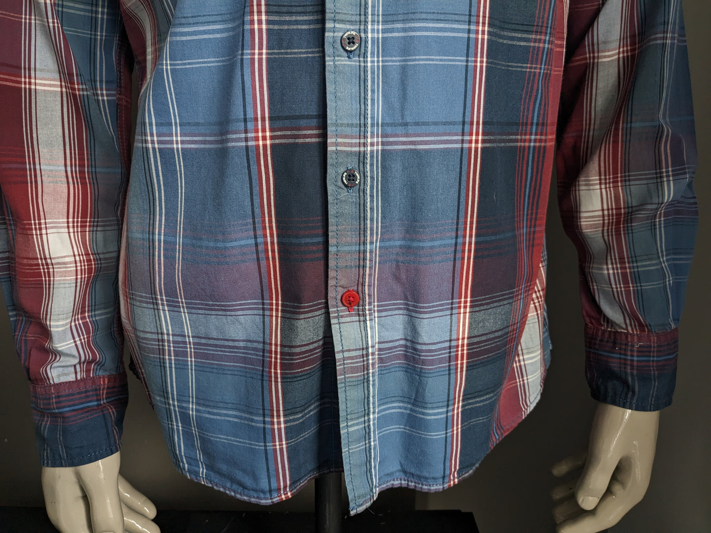 Camisa Twinlife. Azul rojo a cuadros. Talla L.