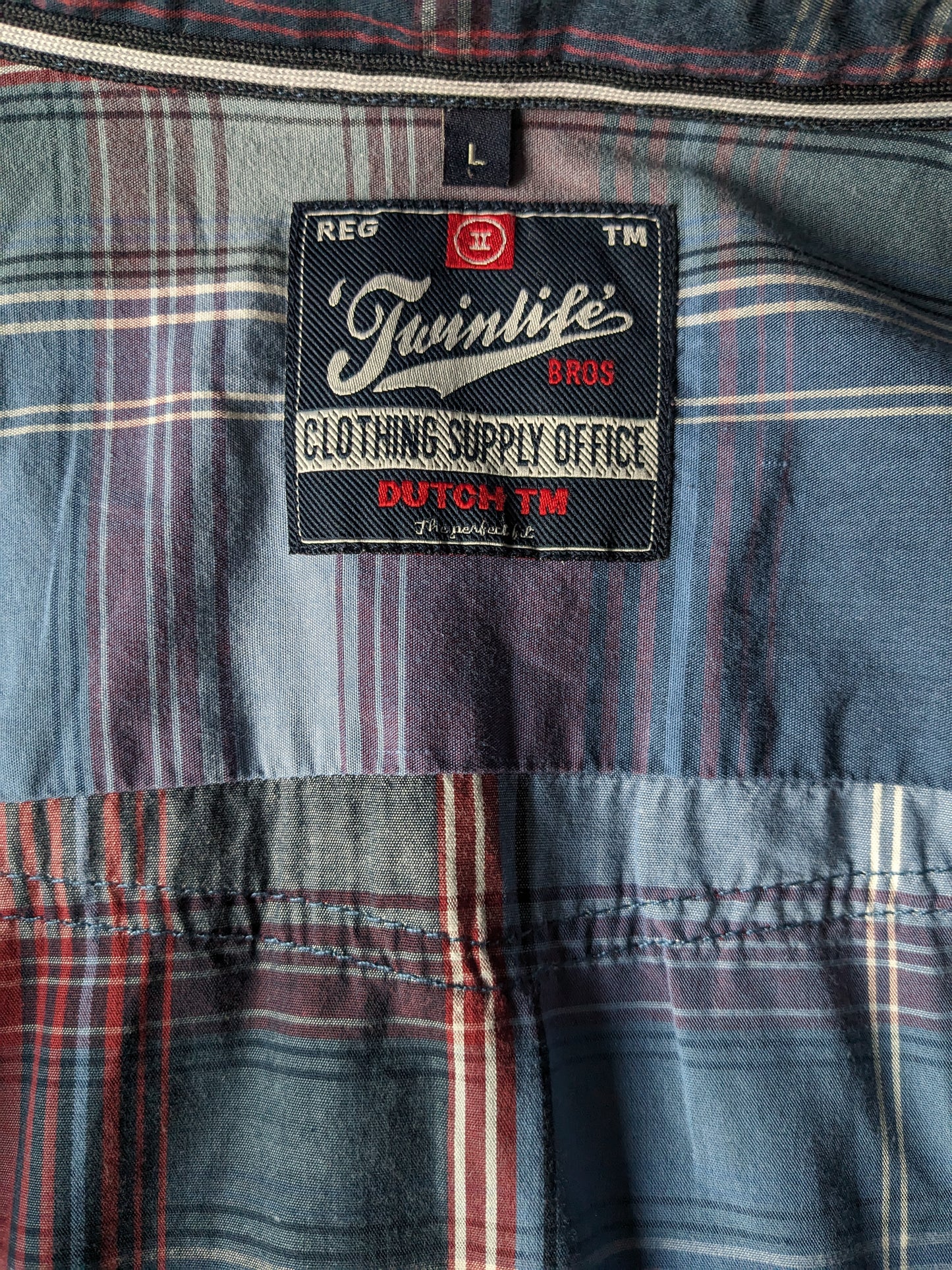 Camisa Twinlife. Azul rojo a cuadros. Talla L.