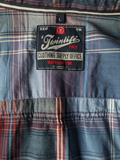 Camisa Twinlife. Azul rojo a cuadros. Talla L.