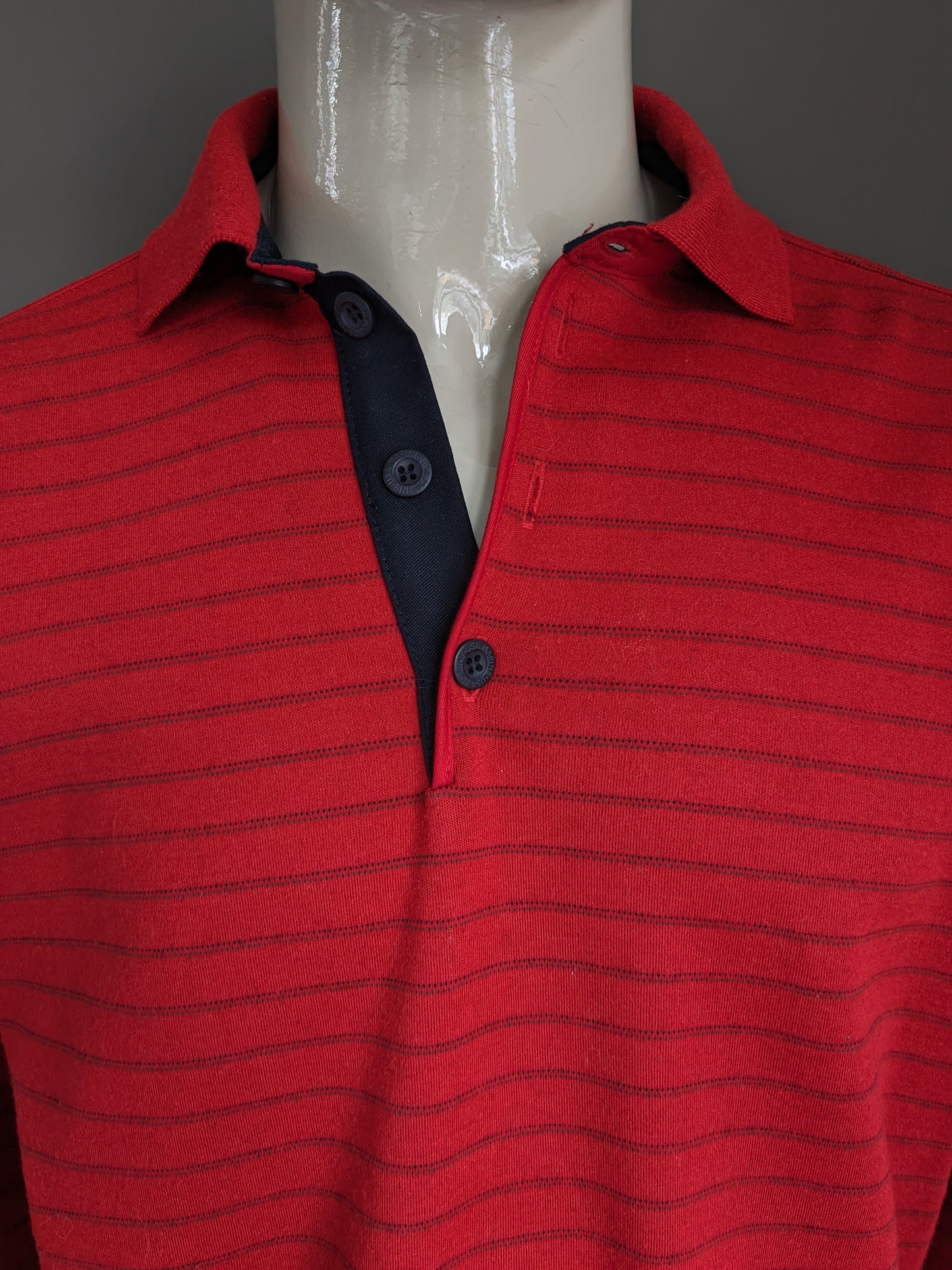 USA Marine Vintage Polo Pull. Green bleu rouge rayé. Taille xl.