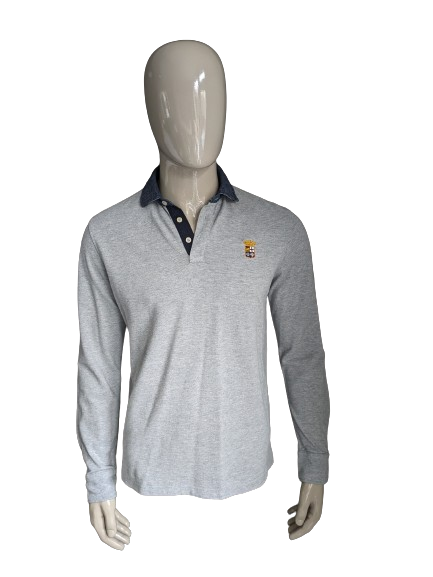 Marina Military Polo Sweater. Gray mixed. Size L.