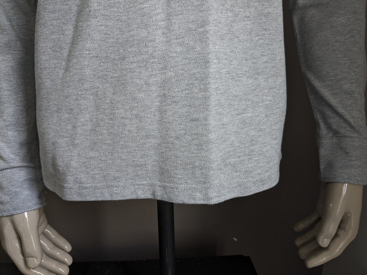 Pull polo militaire Marina. Gris mélangé. Taille L.