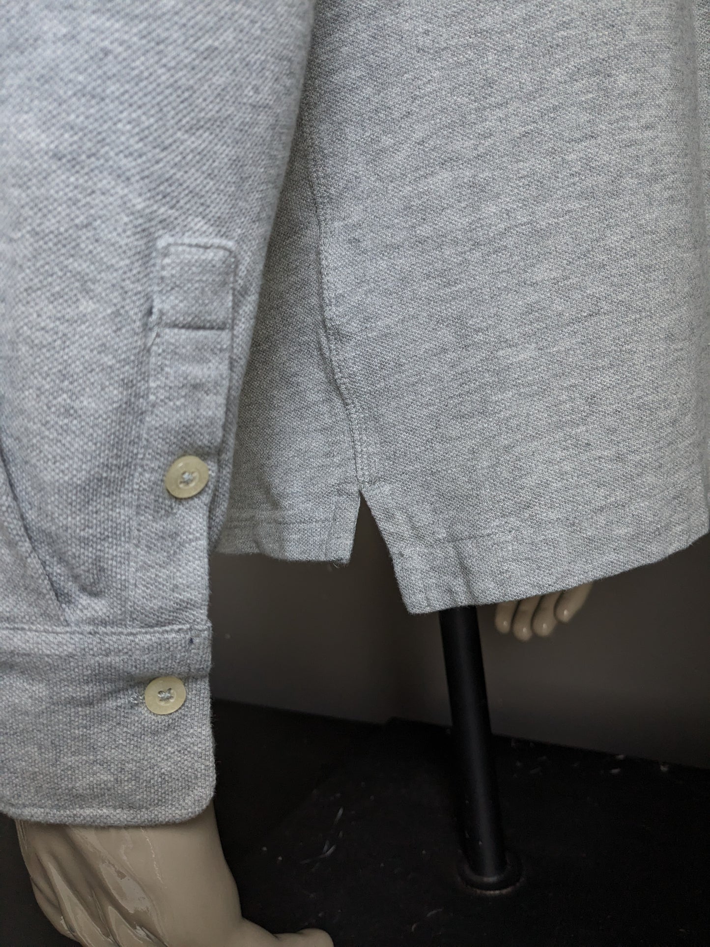 Pull polo militaire Marina. Gris mélangé. Taille L.