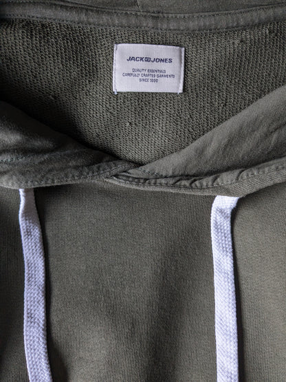 Jack & Jones Kapuzenpullover. Dunkelgrün. Größe M.