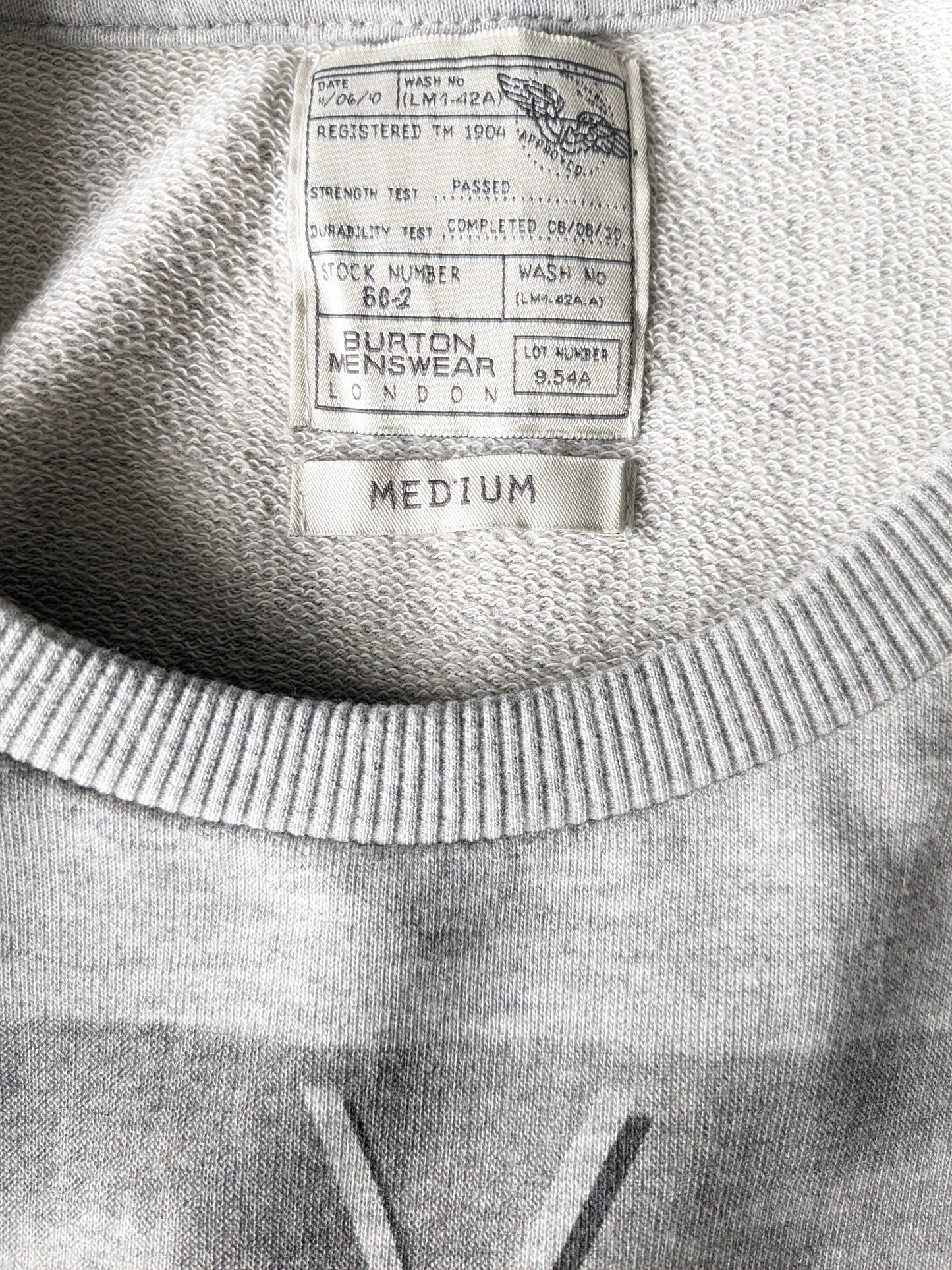 Burton London Menswear Casual Sweater. Gray mélangé. Taille M.