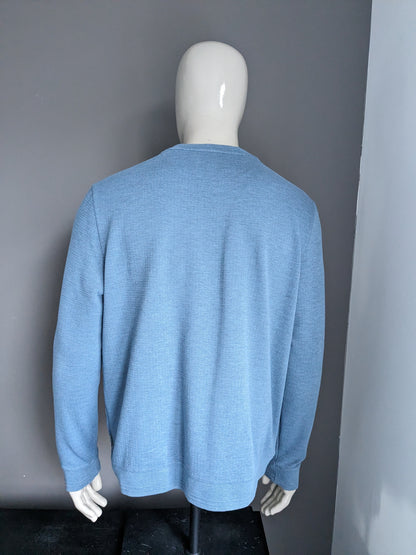 Pull décontracté Ted Baker. Motif chevrons bleus. Taille XL.