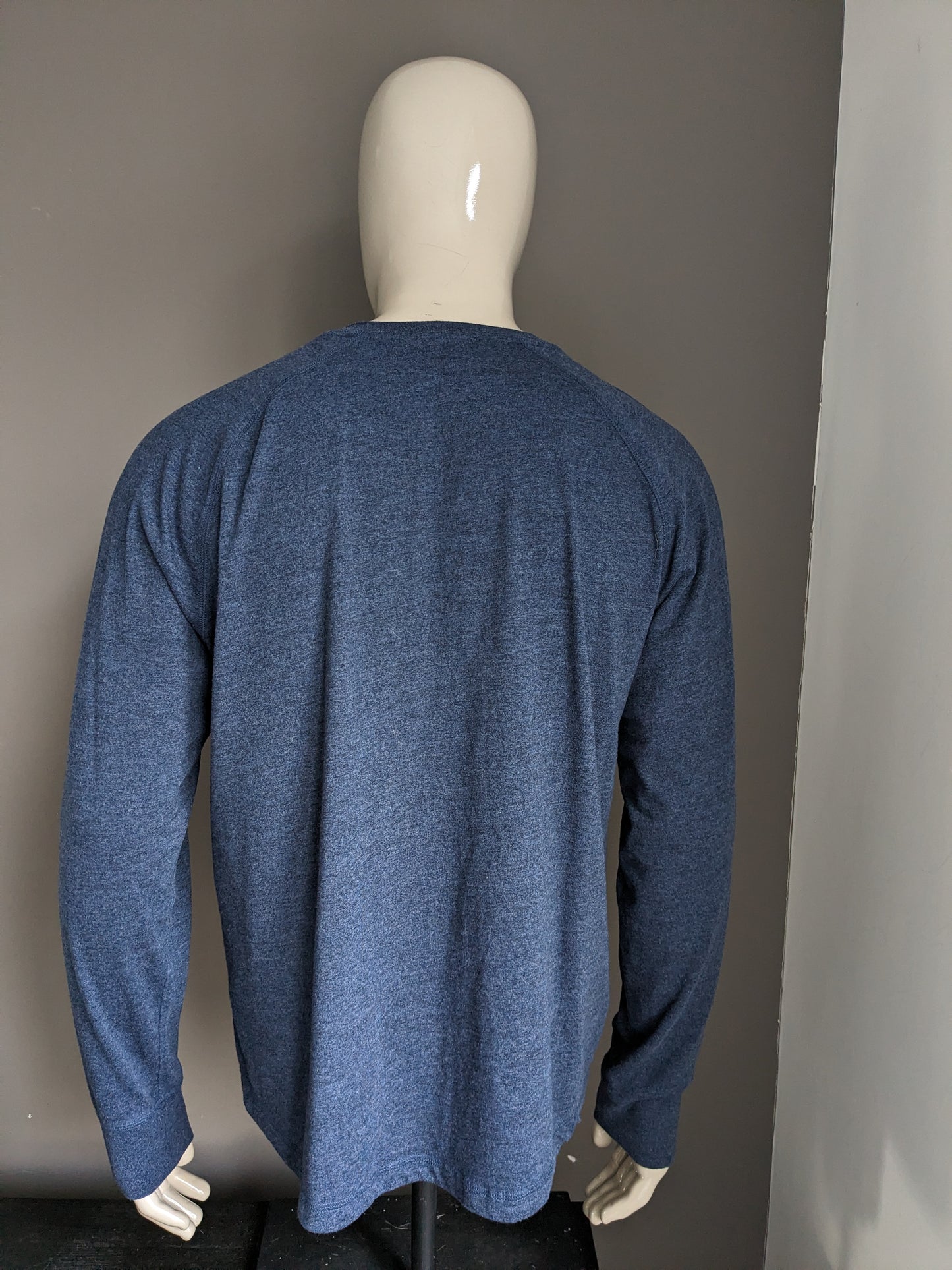 Gap Longsleeve with buttons. Blue black mixed. Size XL. Stretch.