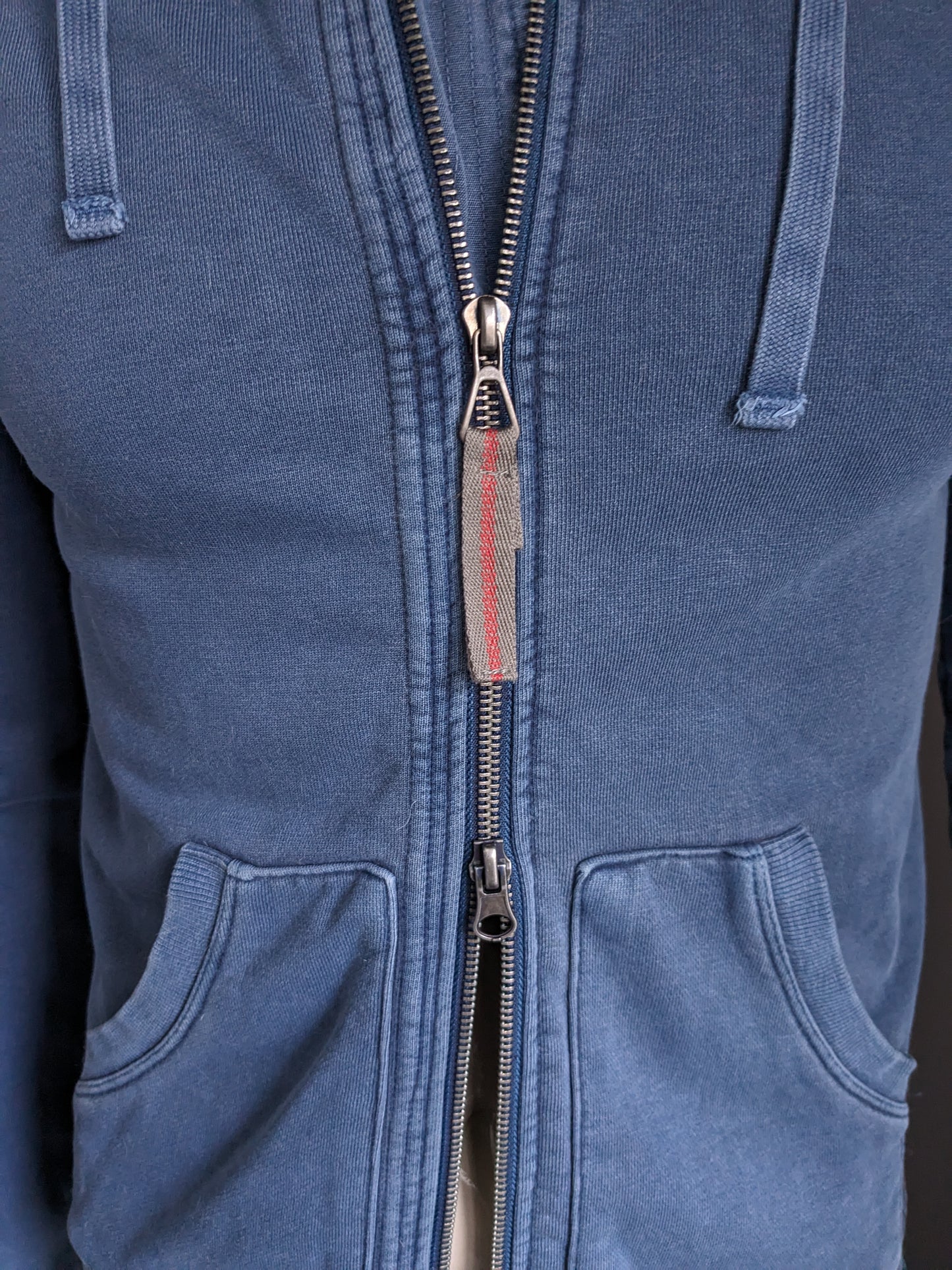 Armani Jeans -Strickjacke mit Motorhaube. Blau. Größe M / S.