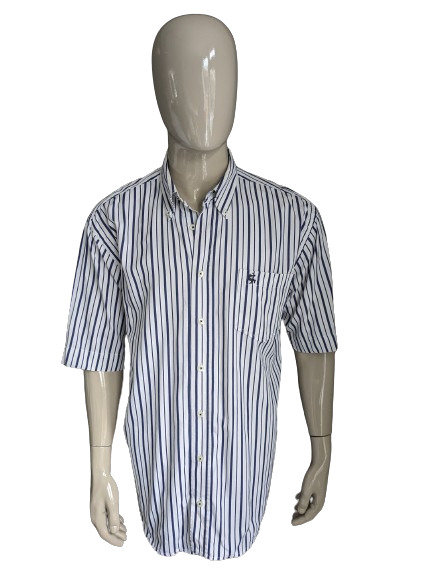 Vintage Culture Muscle Shirt Kurzarm. Blau weiß gestreift. Größe xl.