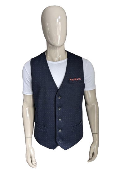 Scotch & Soda Wollen gilet. Donker Blauw motief. Maat 2XL / XXL.