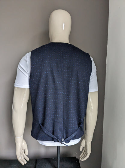 Scotch & Soda Wollen gilet. Donker Blauw motief. Maat 2XL / XXL.