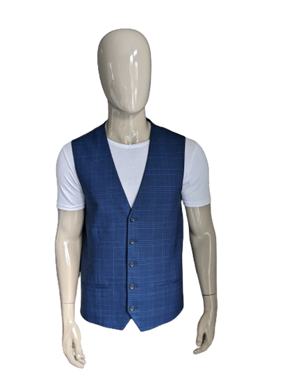 NEXT Tailoring gilet. Blauw Zwart geruit. Maat 54 / L.