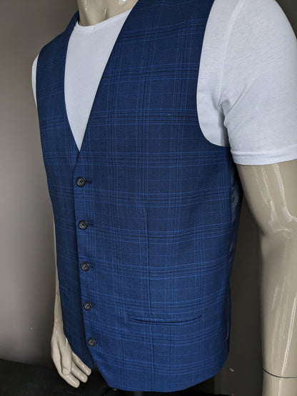 NEXT Tailoring gilet. Blauw Zwart geruit. Maat 54 / L.
