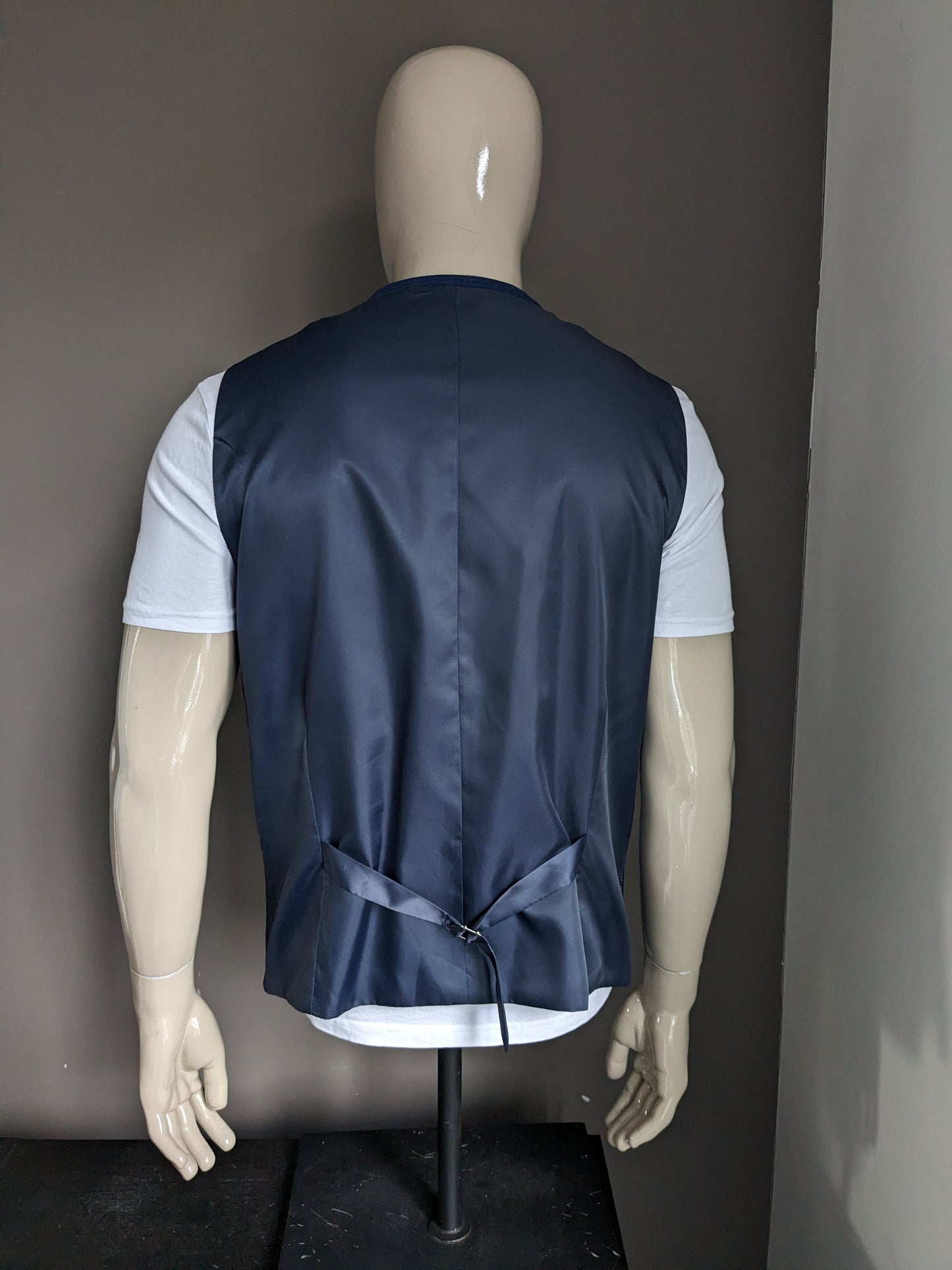 NEXT Tailoring gilet. Blauw Zwart geruit. Maat 54 / L.