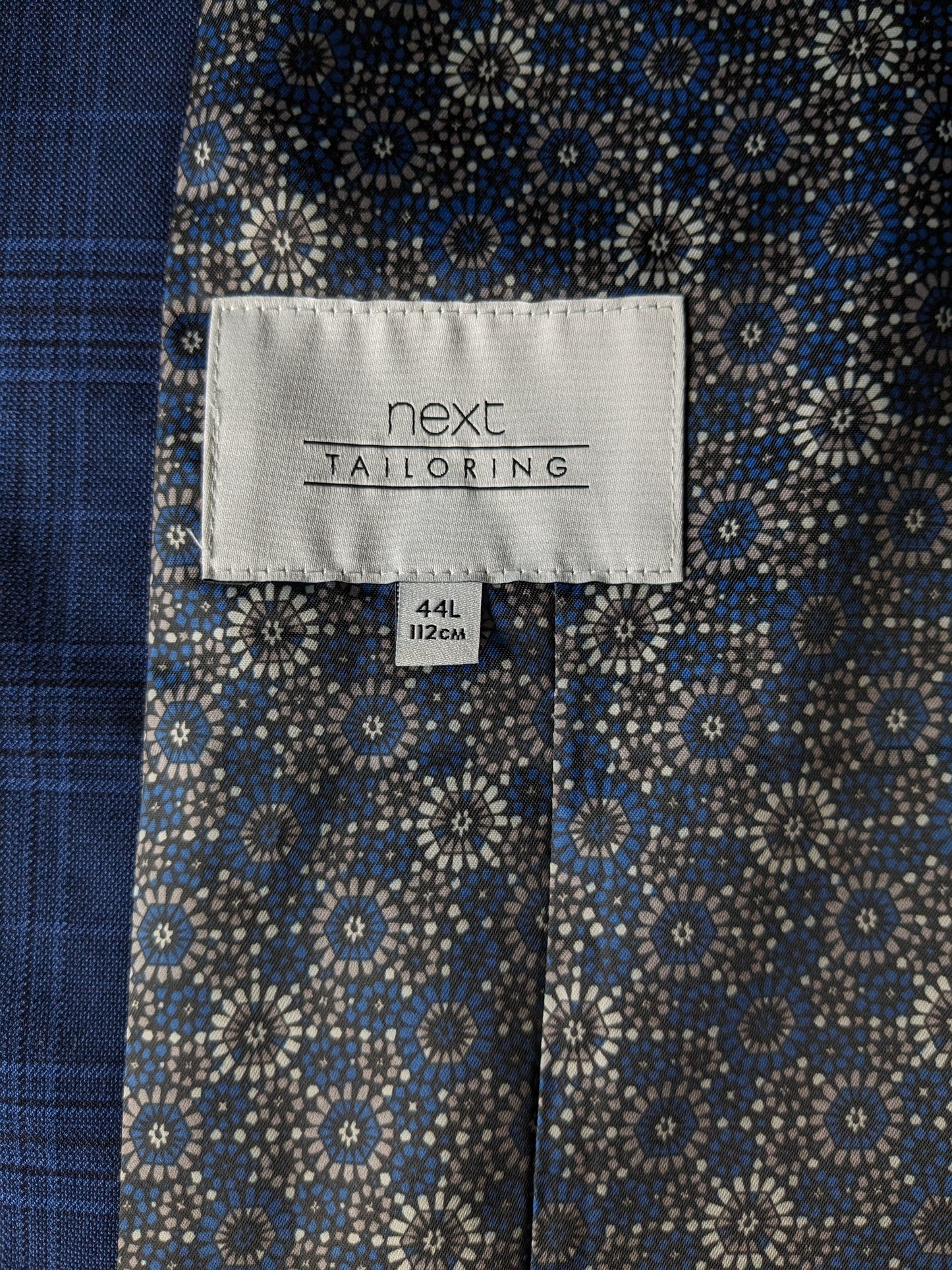 NEXT Tailoring gilet. Blauw Zwart geruit. Maat 54 / L.